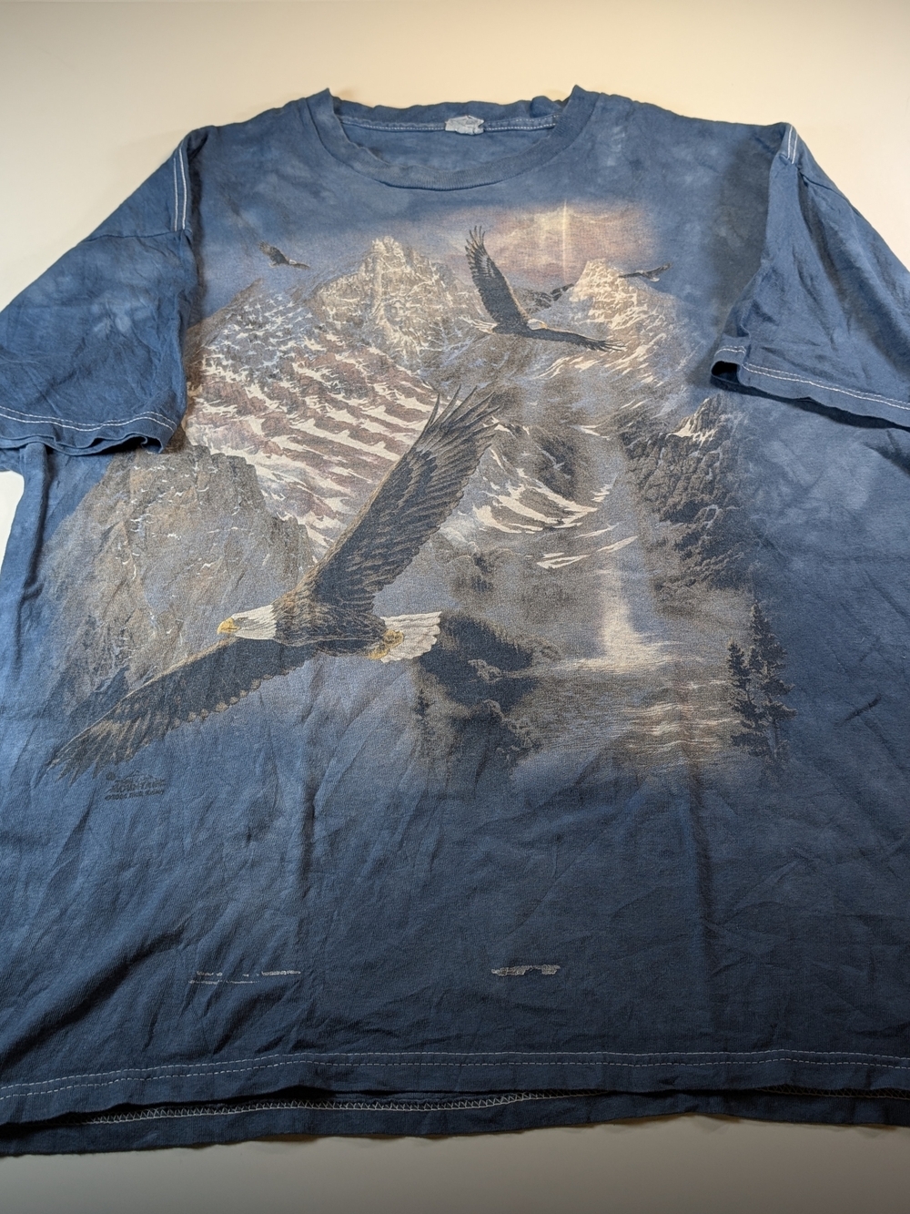 Vintage Eagle Mountain Graphic T Shirt Blue XL Delta Pro Weight
